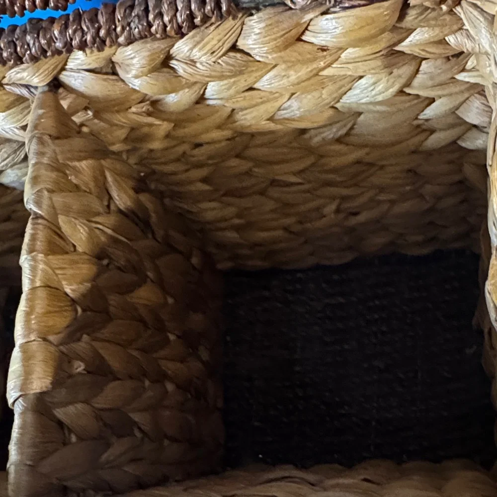 Vintage Woven Storage Basket - Brown